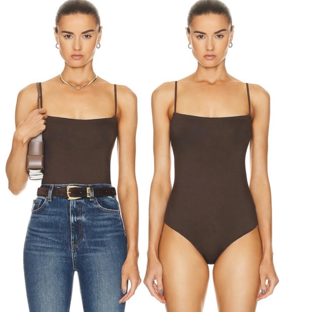 NEW Enza Costa $225 Luxe Knit Strappy
Bodysuit (espresso) size medium